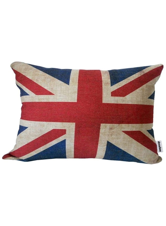 decorbox The Union Jack British Flag Cotton Linen Square Decorative Throw Pillow Case Cushion Cover 12"X20" - Image 1