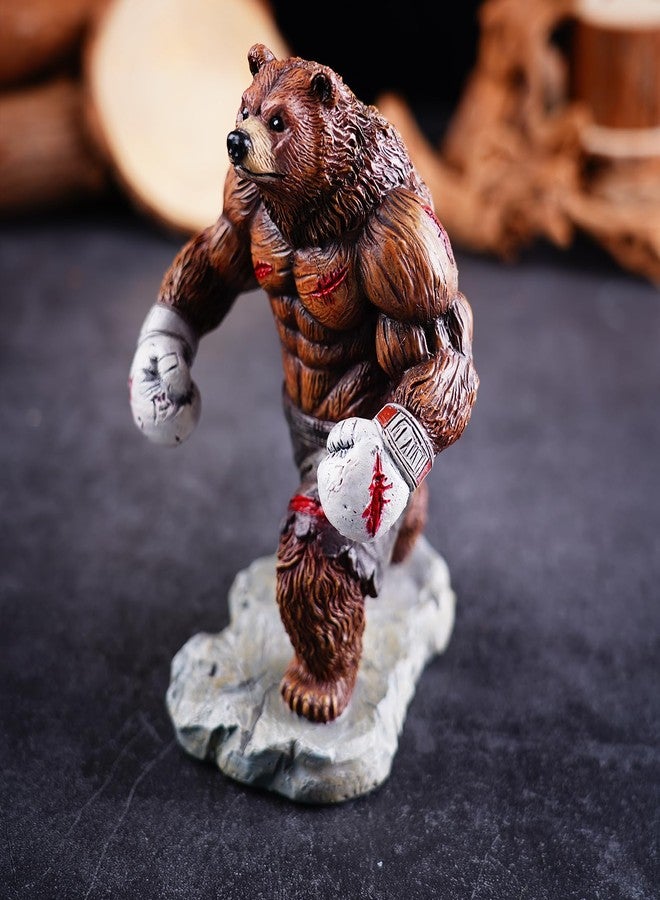 Coniuty Bear Statue, Resin Abstract Animal Boxing Sculpture for Home and Office Decor, on Table, Shelf, Cabinet and Window Stand (Grizzly Bear) - Image 5