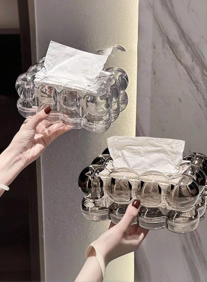 Transparent color, round plastic tissue box, food-grade PP plastic, high transparency plastic, rounded corners, single-handed extraction design, large capacity storage, dustproof and moisture-proof - Image 3