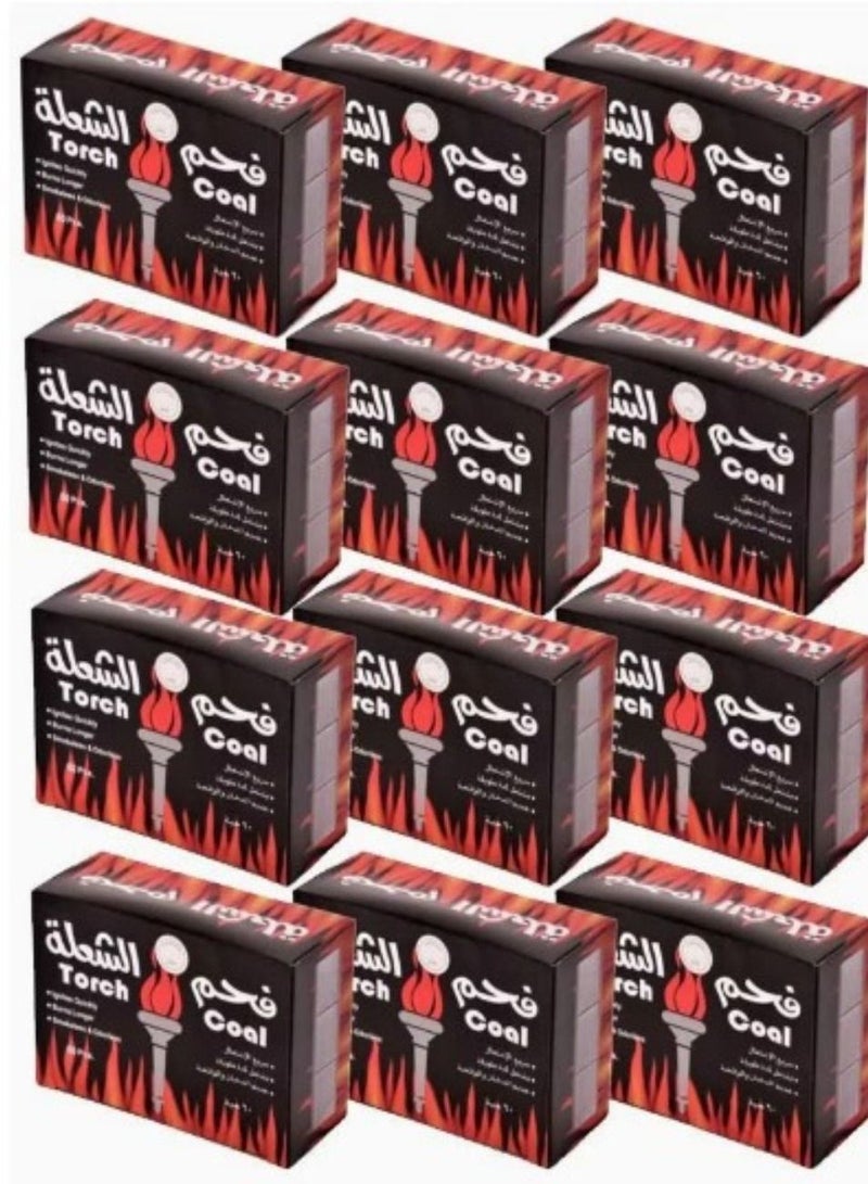 TORCH Charcoal, fast igniting, large, 60 tablets, 12 boxes