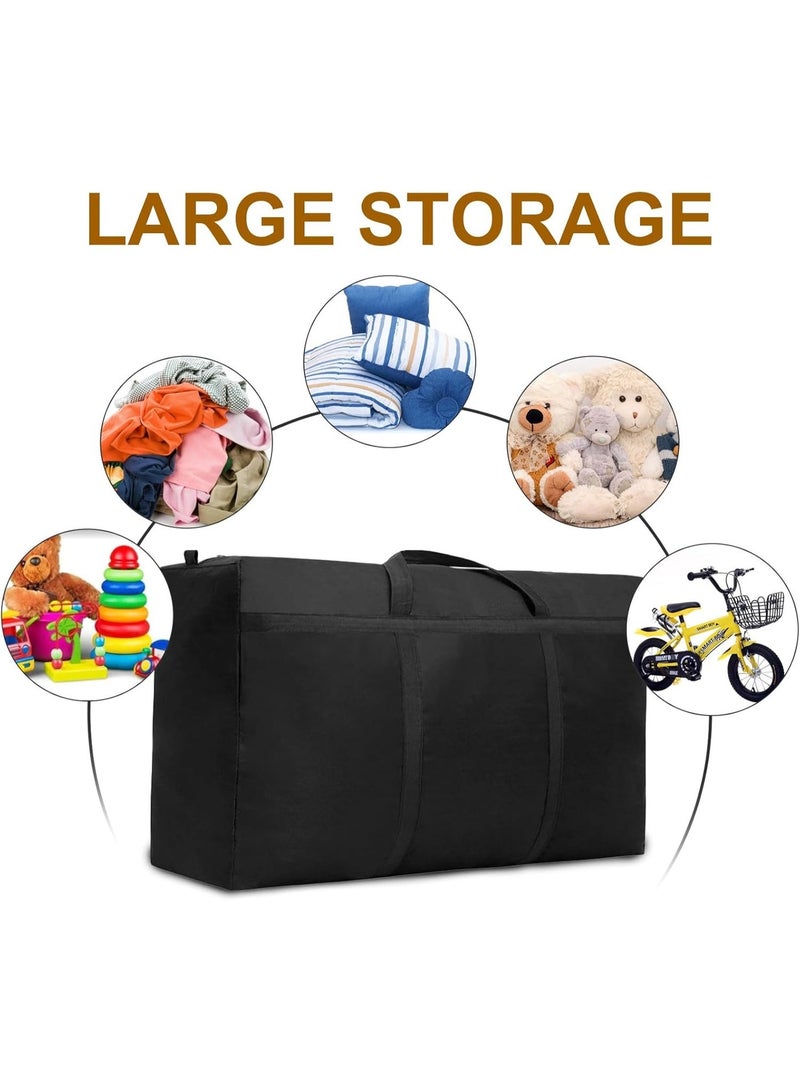 ZEESQUARE 180L Extra Large Moving Storage Bag with Strong Zippers & Reinforced Handles – Heavy Duty Waterproof Storage Tote for Clothes, Bedding, Blankets, Travel, Luggage, Dorm Room & Home Organization, Foldable Space Saving Moving Bag - Image 2