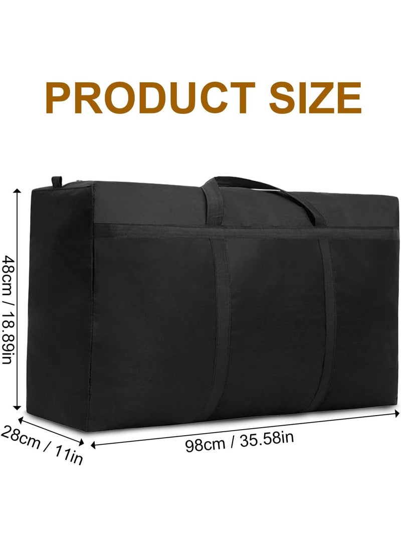 ZEESQUARE 180L Extra Large Moving Storage Bag with Strong Zippers & Reinforced Handles – Heavy Duty Waterproof Storage Tote for Clothes, Bedding, Blankets, Travel, Luggage, Dorm Room & Home Organization, Foldable Space Saving Moving Bag - Image 4