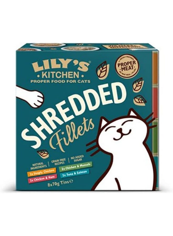 Lily's Kitchen Shredded Fillets In Broth Multipack Wet Cat Food 8x70G - Image 1