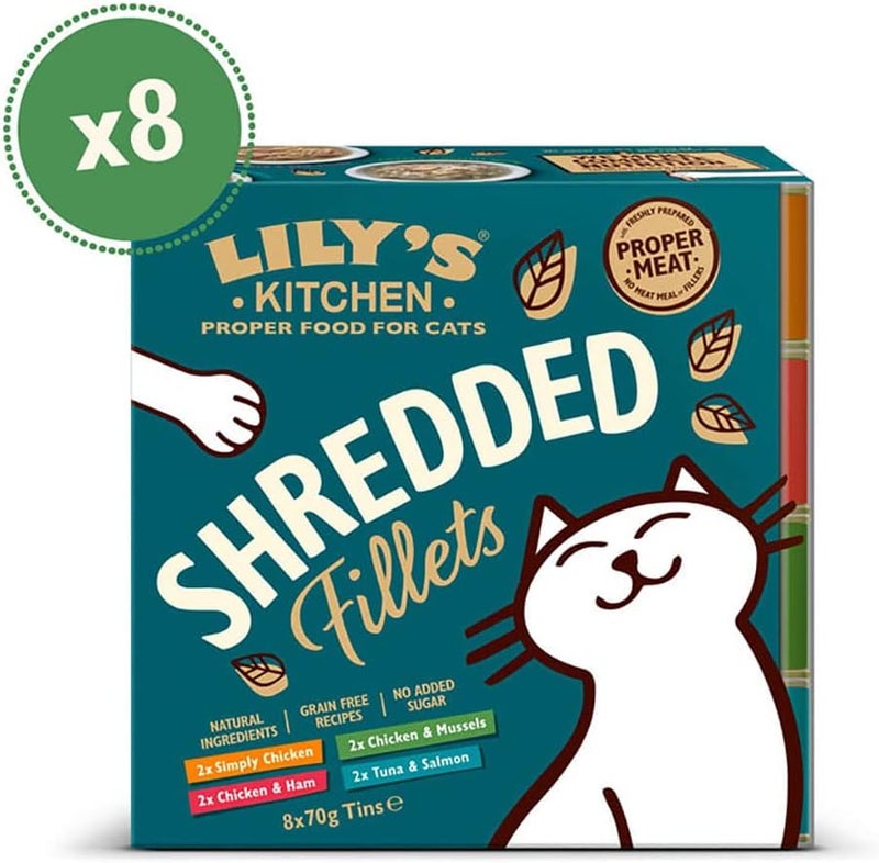 Lily's Kitchen Shredded Fillets In Broth Multipack Wet Cat Food 8x70G - Image 2