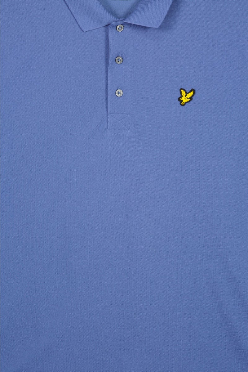 Lyle & Scott Men Regular Fit Embroidered Logo Short Sleeve Polo Shirt, Slate Blue - Image 5