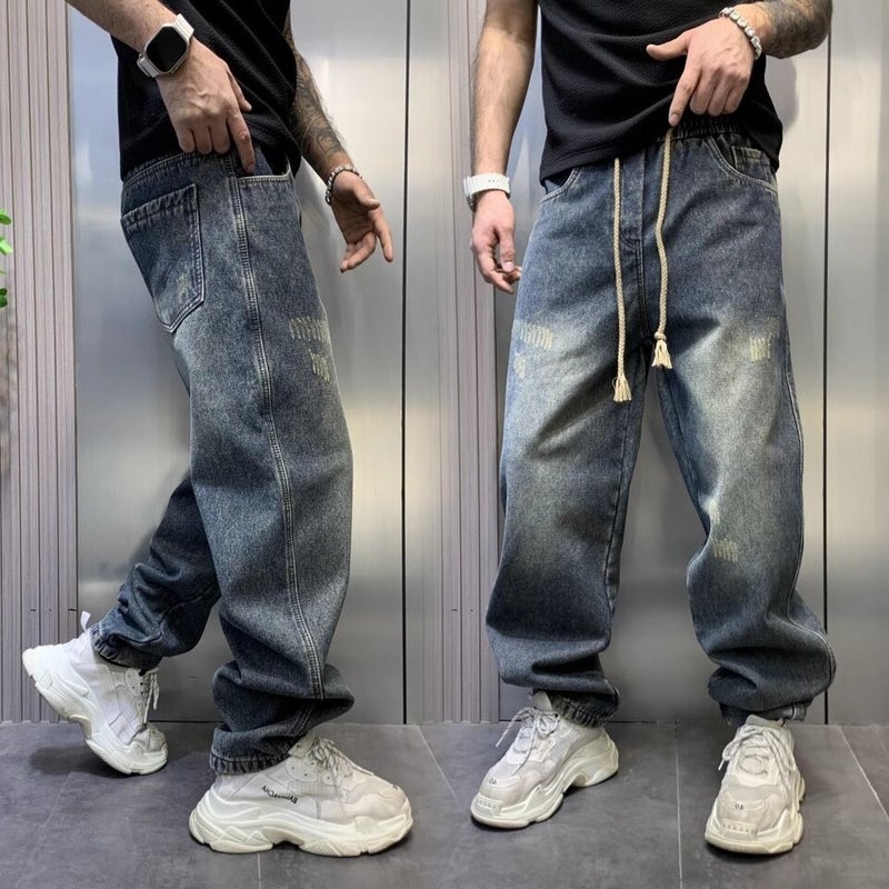 Unisex Classic Denim Jeans Loose Fit Daily Outdoor Wear - Image 3