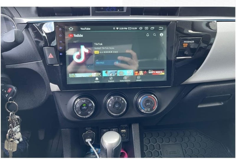 4K إم آر سي شاشة سيارة أندرويد لطراز تويوتا كورولا للأعوام 2014–2016، مزودة بتقنية Apple CarPlay وAndroid Auto، كاميرا عكس، وشاشة عرض من نوع IPS. - Image 2