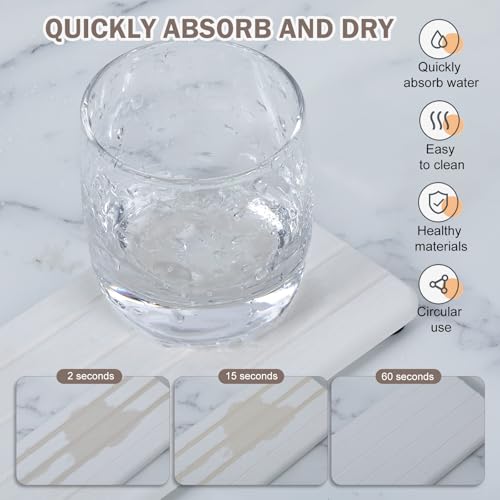 Lyxel 4PCS Stone Drying Tray for Bathroom Sink and Kitchen Counter, Fast Drying Diatomite Stones Soap Trays, Diatomaceous Coaster, Vanity Trays, Water Absorbing Stone Tray for Sink - Image 2