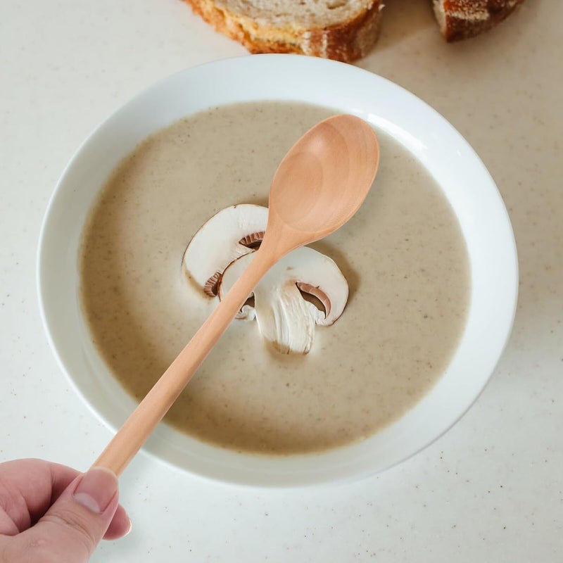 6pcs Long Handle Wood Soup Spoons Set, Natural Hardwood Multi-function Portable Wooden Spoons for Household Cooking and Dining - Image 5