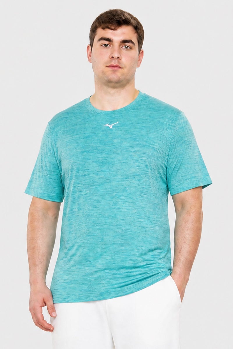 Mizuno Men Sportswear Fit Short Sleeve Training T-Shirt, Green - Image 1