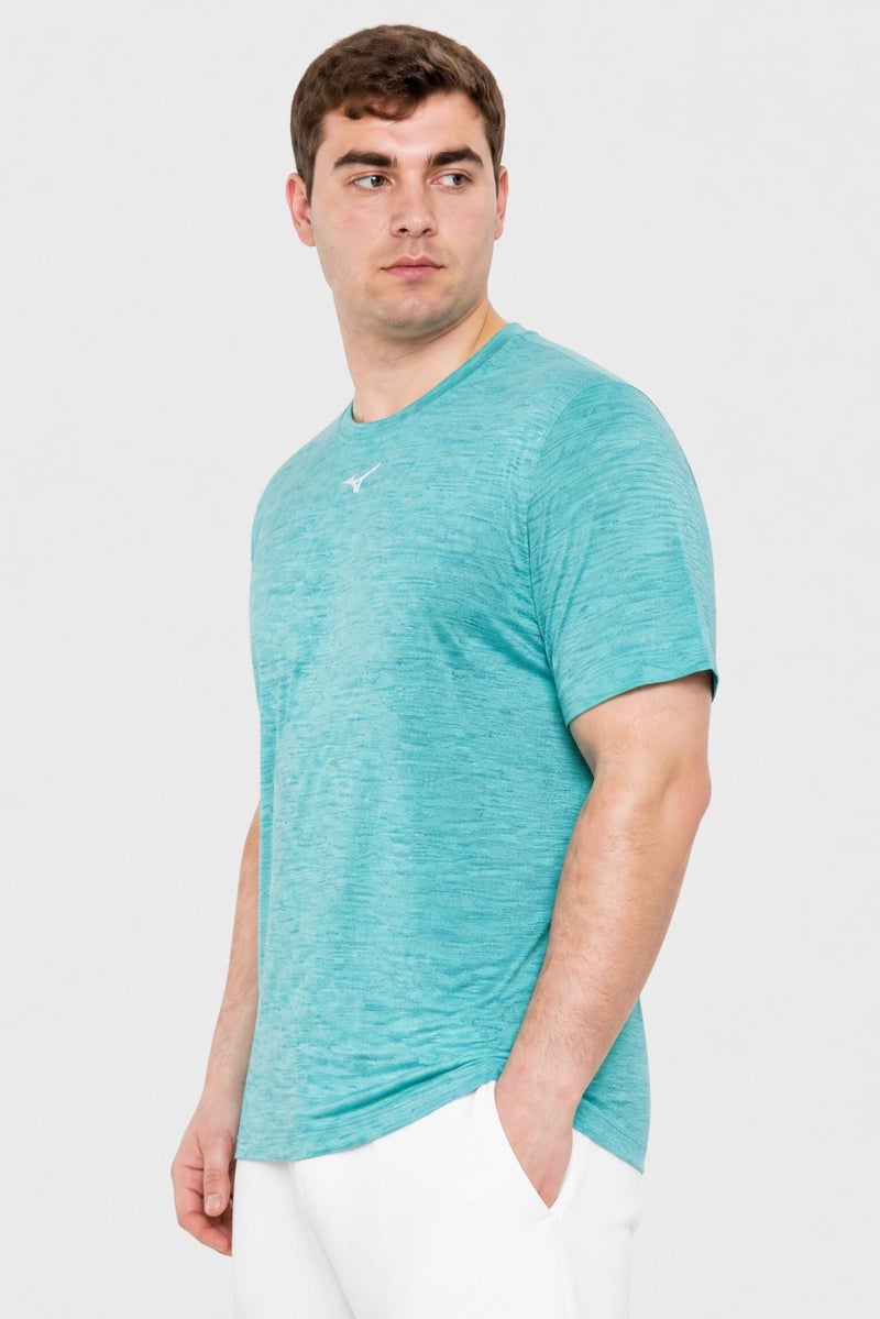 Mizuno Men Sportswear Fit Short Sleeve Training T-Shirt, Green - Image 3