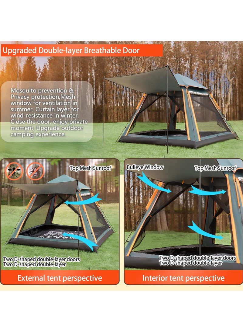 واكيمي خيمة تخييم كبيرة جدًا، سهلة التركيب في 5 دقائق، تتسع من 5 إلى 8 أشخاص، مقاومة للعوامل الجوية، مزودة بغطاء مطري وحقيبة حمل، مساحة رأس أكبر بنسبة 20% من المظلات التقليدية، خيام عائلية للنزهات الخارجية، تجمعات عائلية، خيمة كبيرة مزدوجة الطبقات. - Image 4