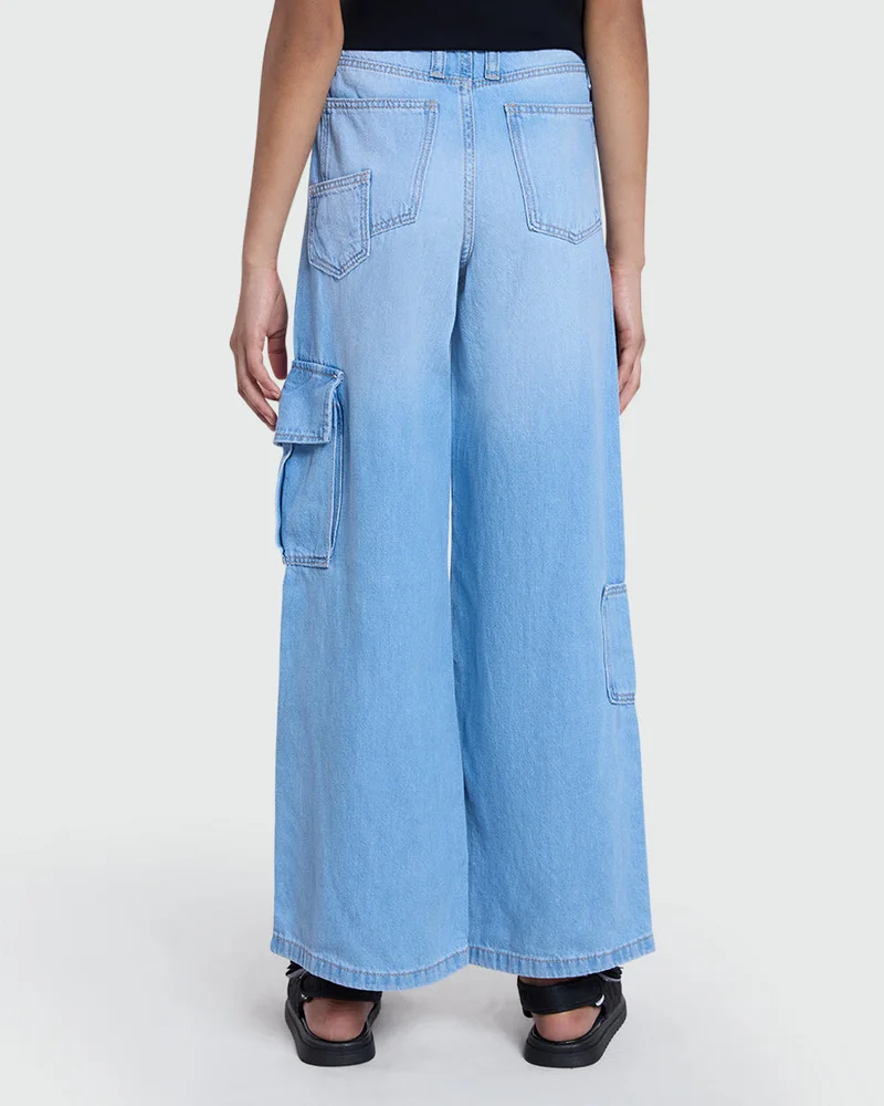 Ovs Denim Cargo Trousers For Girls