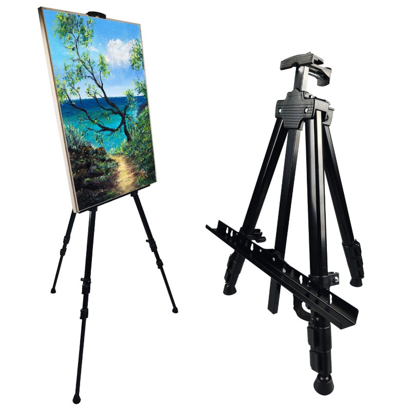 Ns Jymb Art Painting Display Artist Easel Stand,Ns Jymb Portable Metal Adjustable Easels for Painting Canvases Height from 17 to 66 Inch - Carry Bag for Table-Top/Floor Displaying and Wedding Signs - Black - Image 1