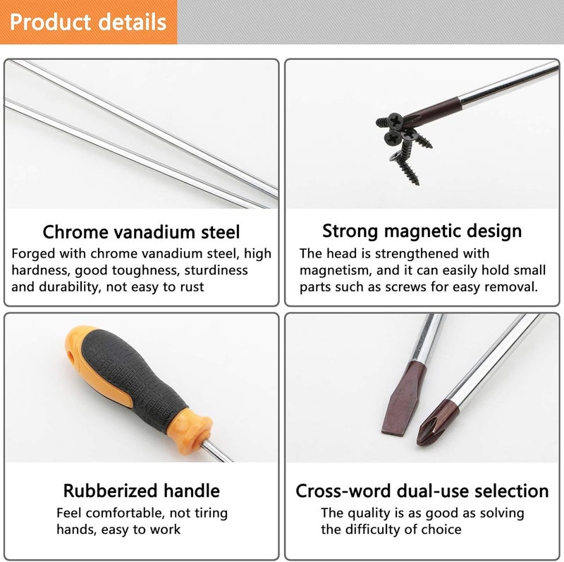 NewZoll 6Pcs Screwdriver Tool Set Strong Magnetic Screwdriver Tip Screw Drivers 3 Phillips  3 Flathead Tips Screwdriver Kit for Automotive Repair Home Craft improvement - Image 2