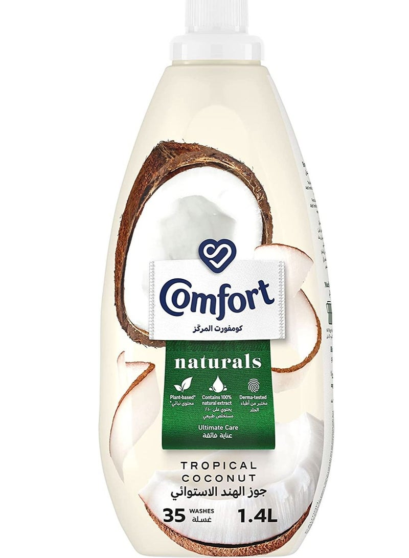 Comfort Naturals Fabric Softener  Suitable For Sensitive Skin Tropical Coconut, Plant-Based Formula For Long-Lasting Freshness, 1.4L - Image 1