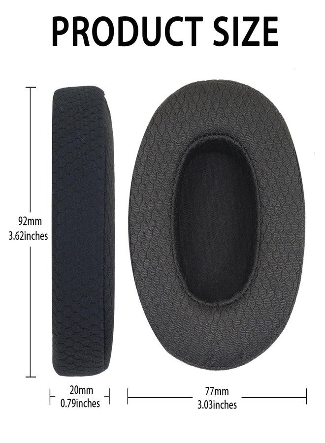 Niukeke Replacement Ear Pads for Skullcandy Crusher Wireless/Evo/ANC Hesh 3/EVO/ANC, Headphones Earpad Cushions, Headset Mesh Fabric Ear Covers Also Fit Skullcandy Venue Wireless Headphones-MF Black - Image 3