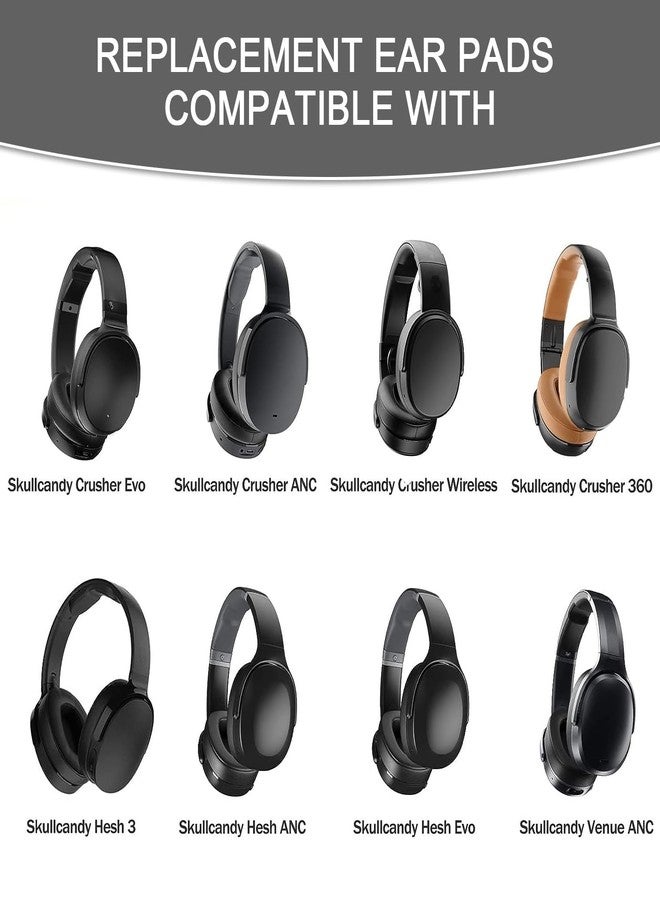 Niukeke Replacement Ear Pads for Skullcandy Crusher Wireless/Evo/ANC Hesh 3/EVO/ANC, Headphones Earpad Cushions, Headset Mesh Fabric Ear Covers Also Fit Skullcandy Venue Wireless Headphones-MF Black - Image 2