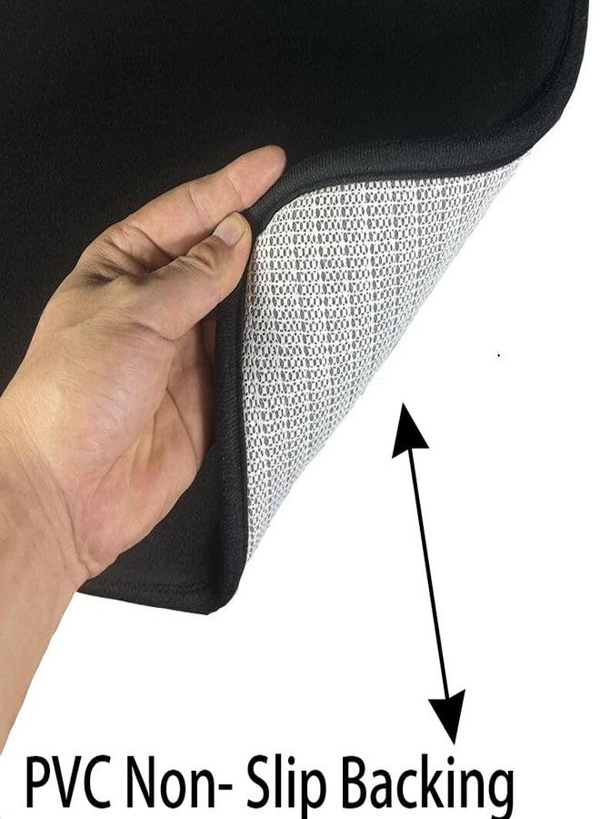Madeals Velvet Toilet Lid Cover and Tank Lid Cover with Memory Foam Toilet Mat 3 Piece Toilet Contour Mat Set Black - Image 5