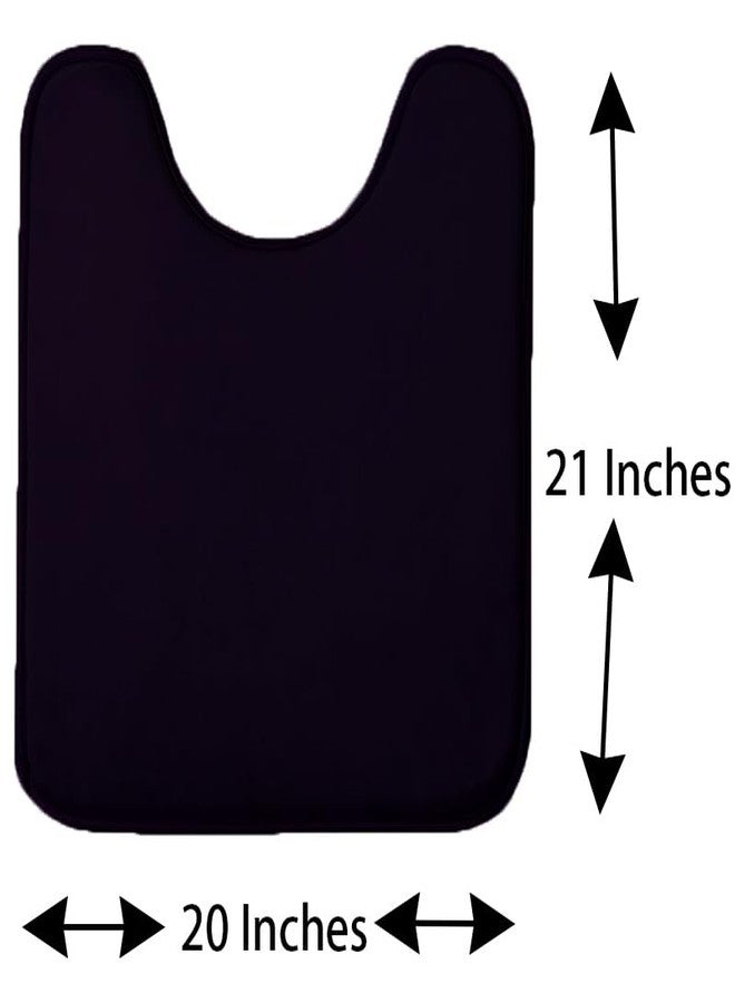 Madeals Velvet Toilet Lid Cover and Tank Lid Cover with Memory Foam Toilet Mat 3 Piece Toilet Contour Mat Set Black - Image 3