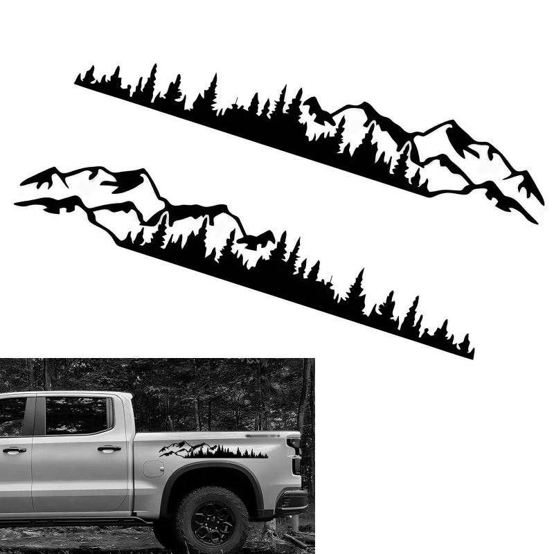 Hugwits 2 PCS Car Mountain Tree Forest Vinyl Decals 394 x 67 SelfAdhesive Waterproof Car Body Door Side Stickers Decoration Universal for Most Cars SUVs RVs Trucks - Image 3