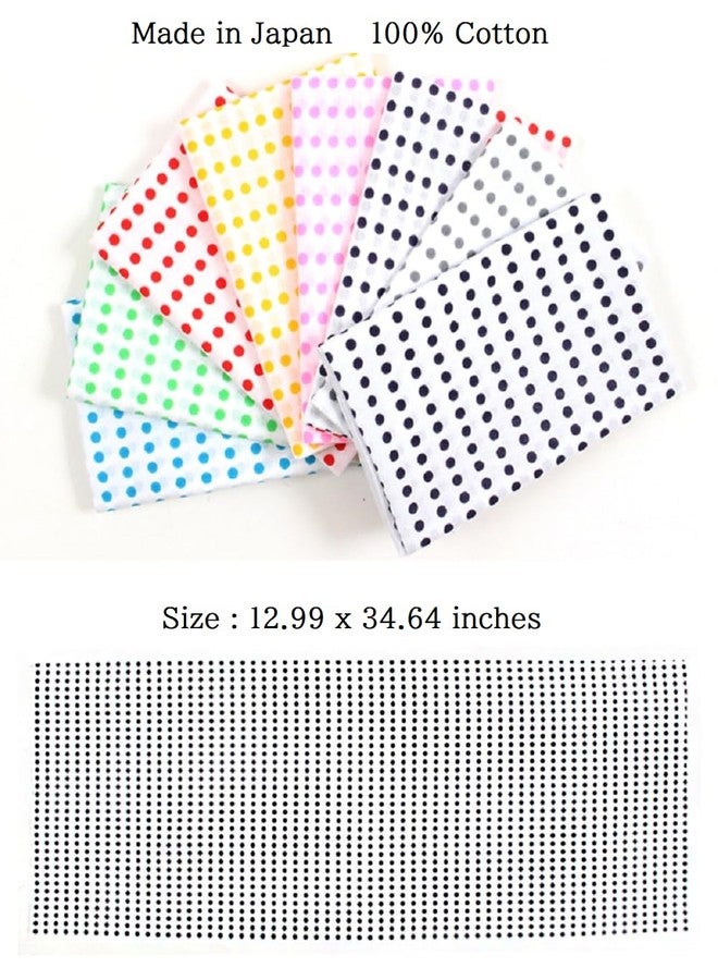 KOMESICHI irodori Japanese Traditional Towel Tenugui Yellow Dot 12.99 x 34.64 in with Tenugui Iroha (English Manual) - Image 4