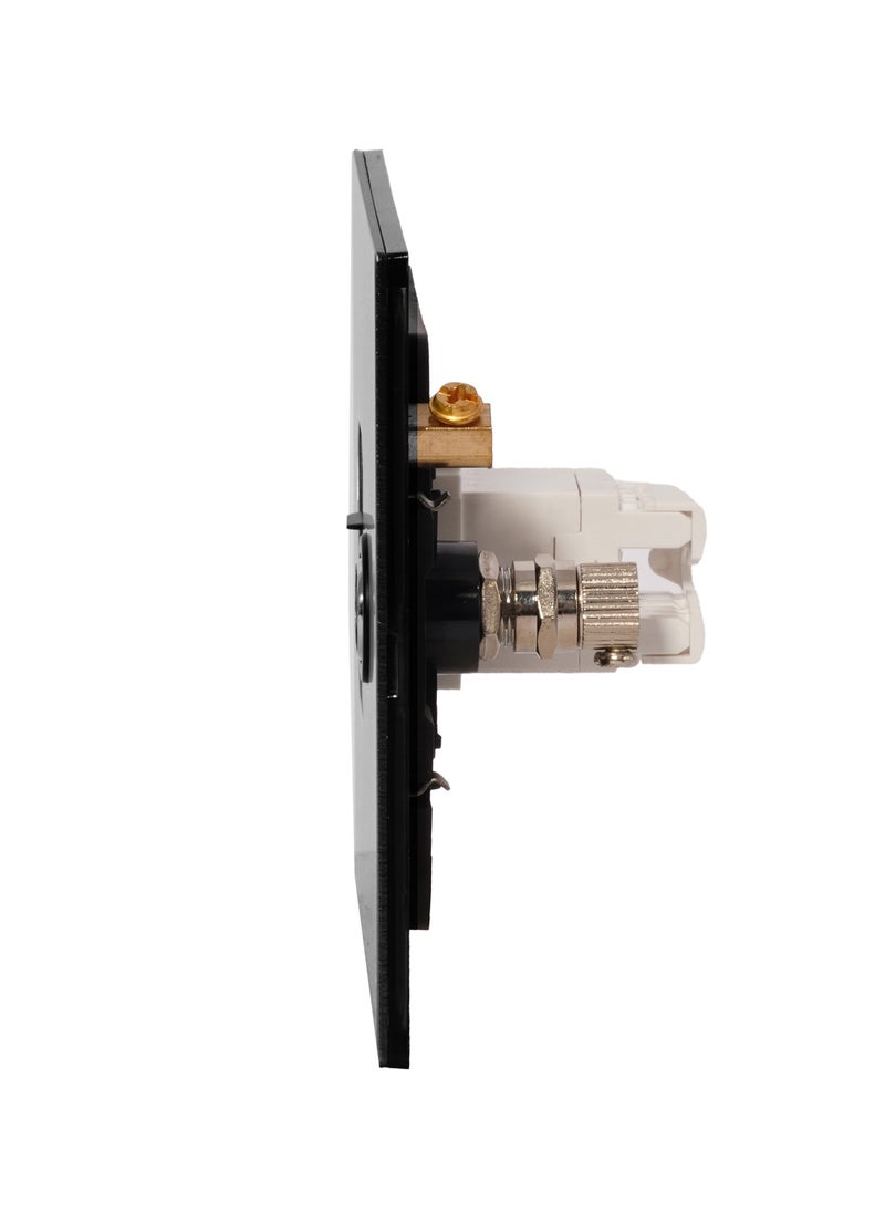 Donmarco TV + Computer Socket – Stainless Steel Panel, RJ45/CAT6 Network and TV Connection , Fire-Resistant , 3-Year Warranty (Matt Black)  - Image 3
