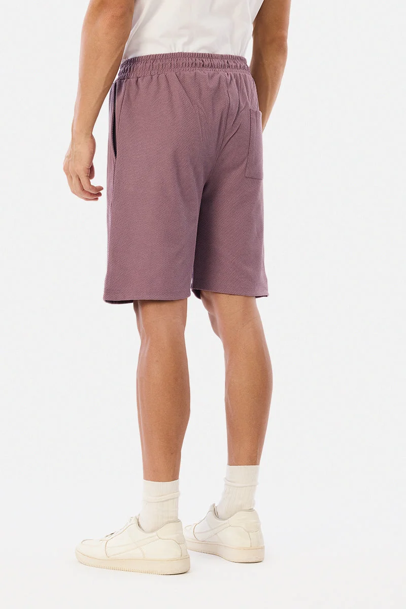 SNITCH Lavender Regular Fit Textured Shorts for Men | Best Price UAE
