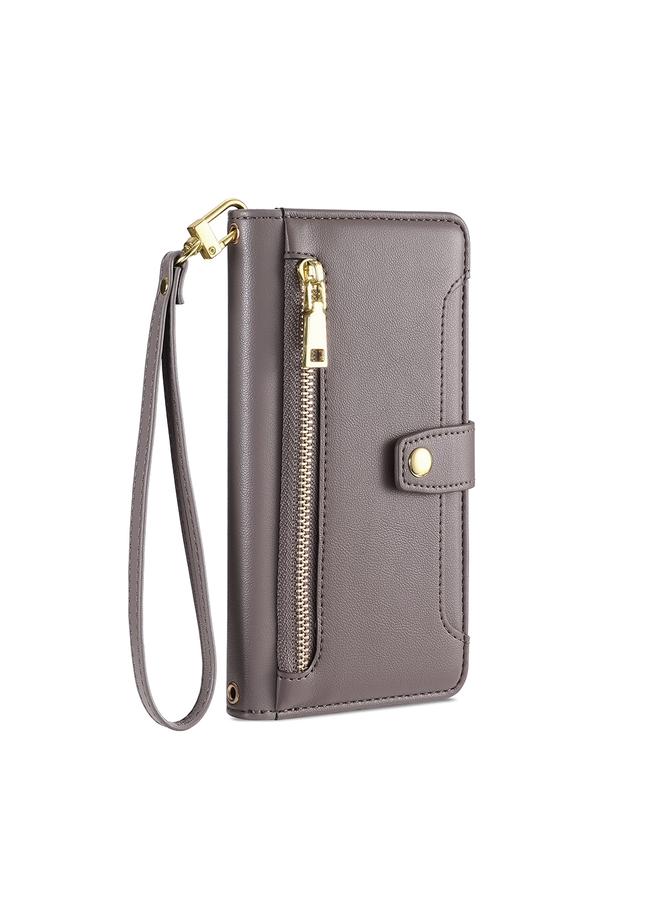 S-TOP Case For Kyocera Android One S10 Sheep Texture Cross-body Zipper Wallet Leather Phone Case - Image 2