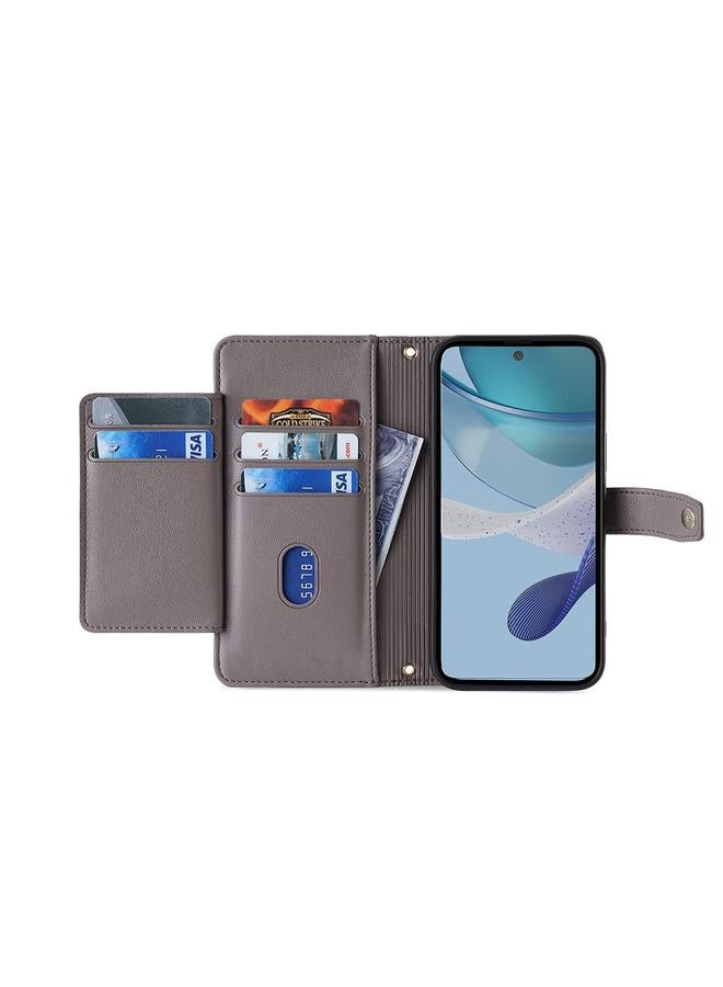 S-TOP Case For Kyocera Android One S10 Sheep Texture Cross-body Zipper Wallet Leather Phone Case - Image 3