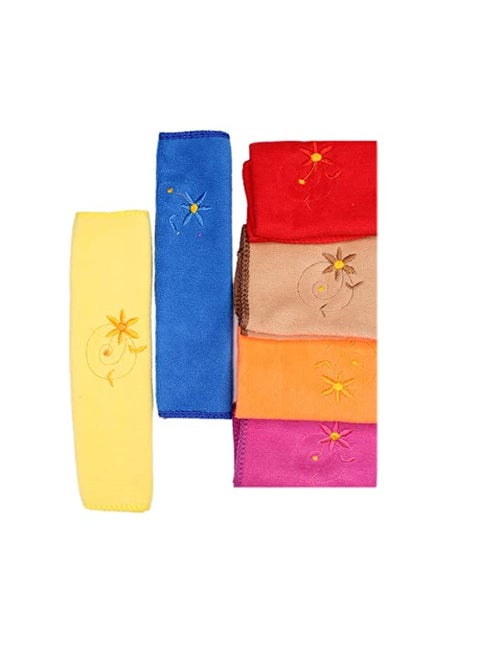 KAVIN Set Of 12 Face TowelRumalHanky Colourful Hankies Combo For Girls And WomenRandom Colours