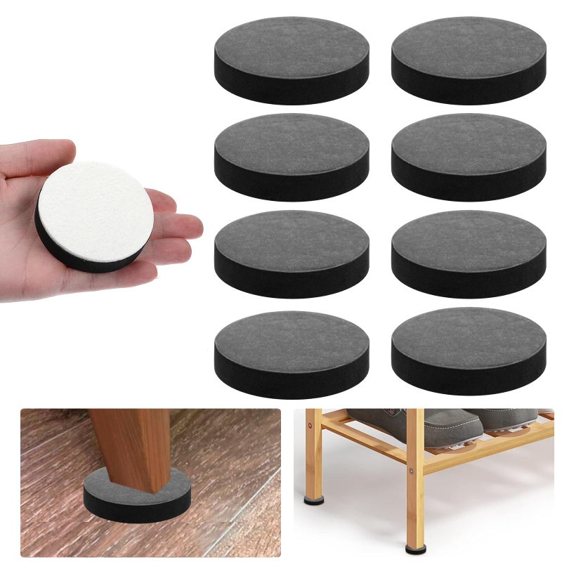 YBEATY 8 Pcs Self Adhesive Furniture Risers Non Slip Round Table Bed Couch Chair Sofa Risers Adds Lift Heavy Duty Height Gard Floor Felt Pad Grippers Protectors Black - Image 2