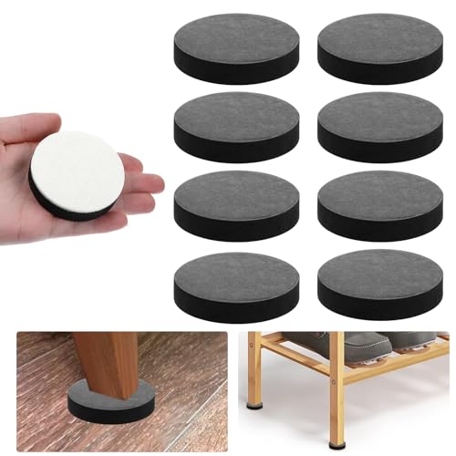 YBEATY 8 Pcs Self Adhesive Furniture Risers Non Slip Round Table Bed Couch Chair Sofa Risers Adds Lift Heavy Duty Height Gard Floor Felt Pad Grippers Protectors Black - Image 1