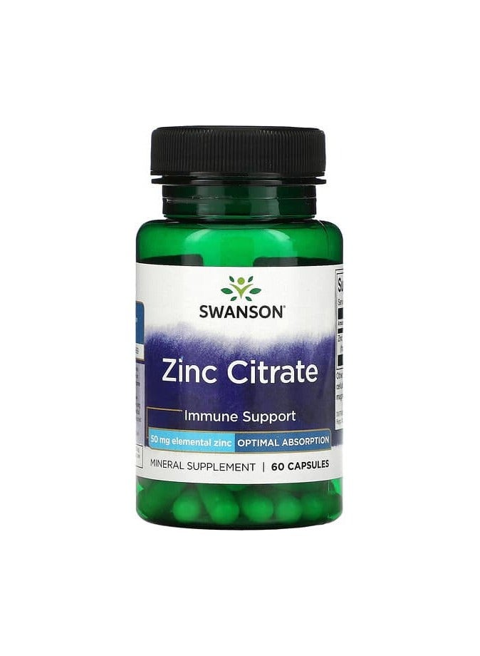 Zinc Citrate, 50 mg, 60 Capsules