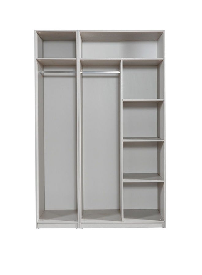 Infinity 2 Door Wardrobe With Hanger And Shelves | Modular Wardrobe | Modern Design Storage For Bedroom L100xW59xH230cm - L.Taupe - Image 5