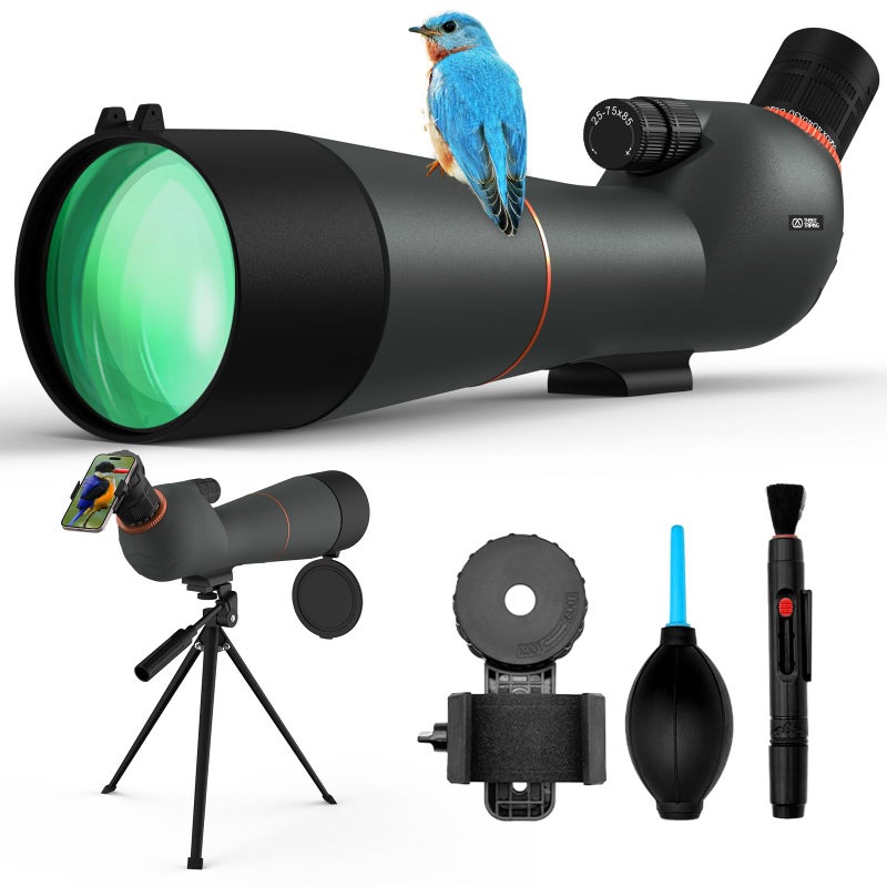 Three Triping Spotting Scope 25-75Ã—85 - Dual Focusing Spotter Scope, with Tripod & Phone Adapter, Ideal for Bird Watching & Wildlife Observing - Image 1