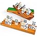 Queensell Domino Holders for Classic Board Games Wooden Domino Racks Set of 4 Mexican Train Dominoes Accessories Domino Trays for Tiles Family Games Large - Image 2
