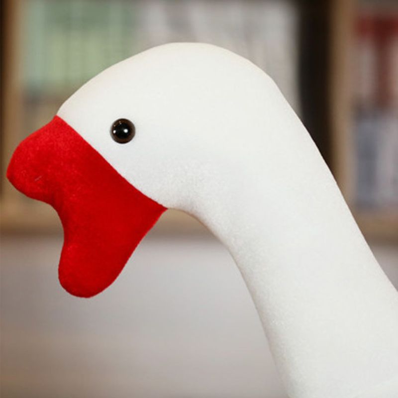 White Plush Goose Headgear: Universal 1 Size Fits Most Adults And Children - High-Quality Safe PP Cotton Filler Soft Plush For Durable Comfort - Unique Eye-Catching Cartoon Design For Christmas Winter - Image 2