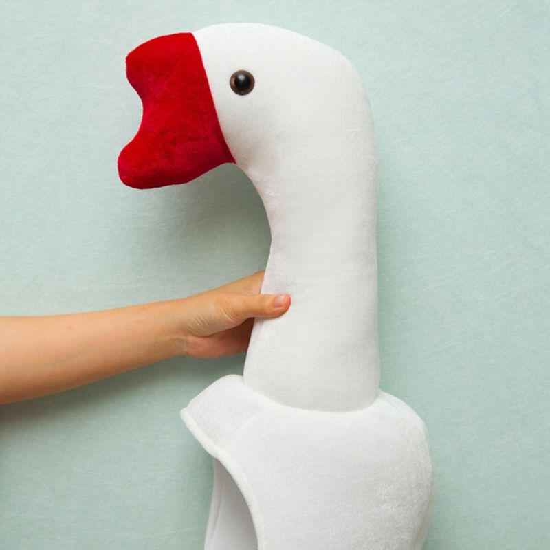 White Plush Goose Headgear: Universal 1 Size Fits Most Adults And Children - High-Quality Safe PP Cotton Filler Soft Plush For Durable Comfort - Unique Eye-Catching Cartoon Design For Christmas Winter - Image 3
