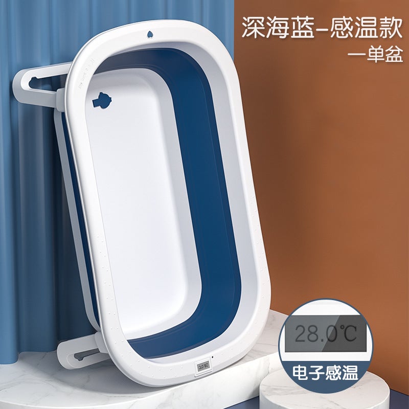 Baby Bathtub, Baby And Children'S Bathing Tub, Foldable Bathtub, Household Newborn Sitting And Lying Dual-Use Bathtub - Image 1