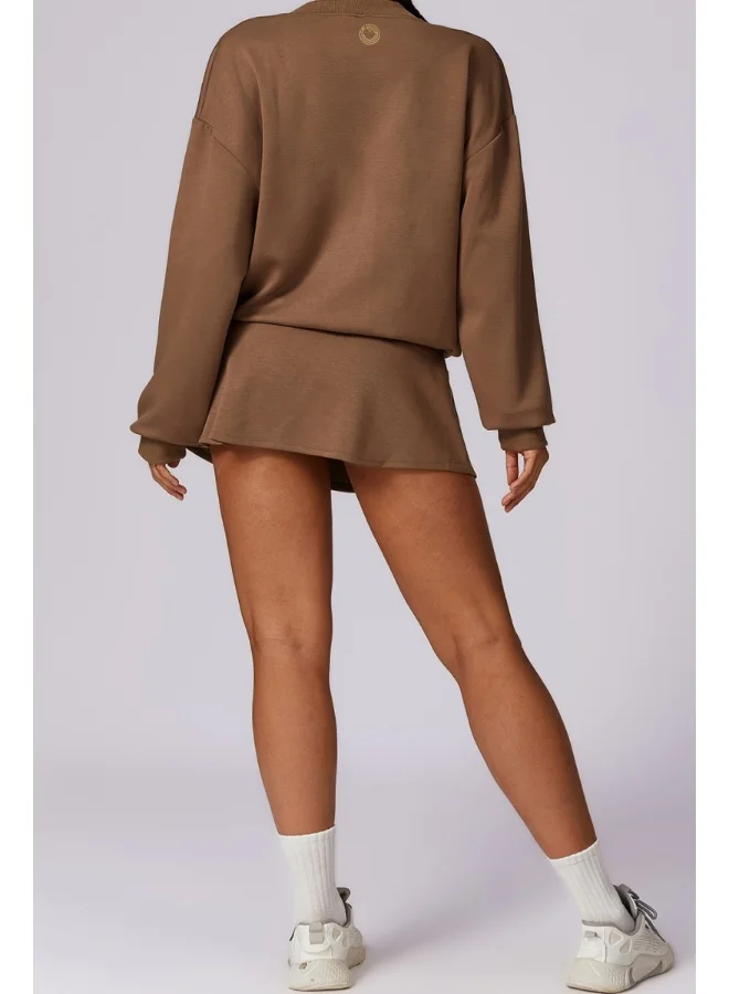 كون.يوغا KAWN YOGA Womens Loose Fit Light Sweatshirt
