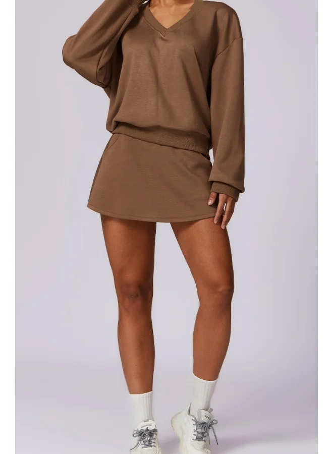 كون.يوغا KAWN YOGA Womens Loose Fit Light Sweatshirt