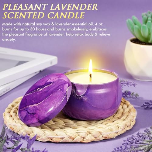 Qinline Birthday Gifts for Women Self Care Gifts Get Well Soon Gifts, Lavender Relaxing Spa Gifts Basket Care Package w/ Flannel Blanket 40 OZ Tumbler, Christmas Gifts for Mom Wife Grandma Friends Sisters Her - Image 5