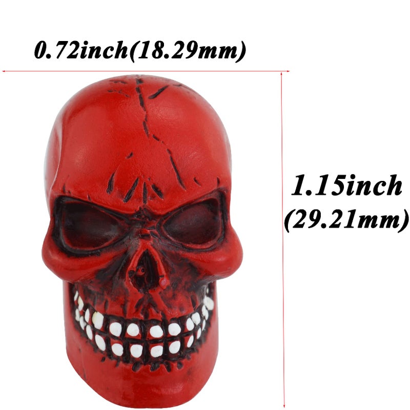Abfer Skull Tire Wheel Air Cap Valve Stem Covers Car Decorative Accessories Fit Most Vehicle Truck Motorcycles Bikes, Red - Image 2