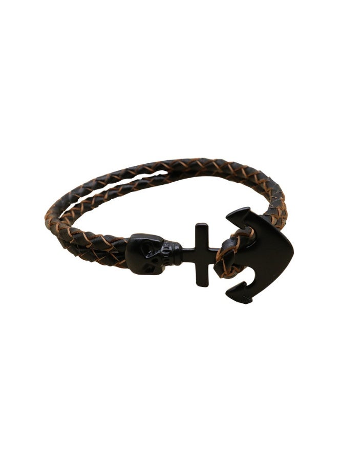 Personalized Retro Design Leather Weave Bracelet for Men