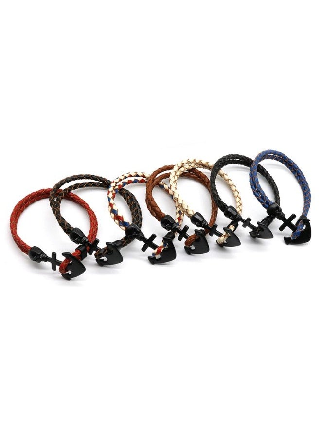 Personalized Retro Design Leather Weave Bracelet for Men