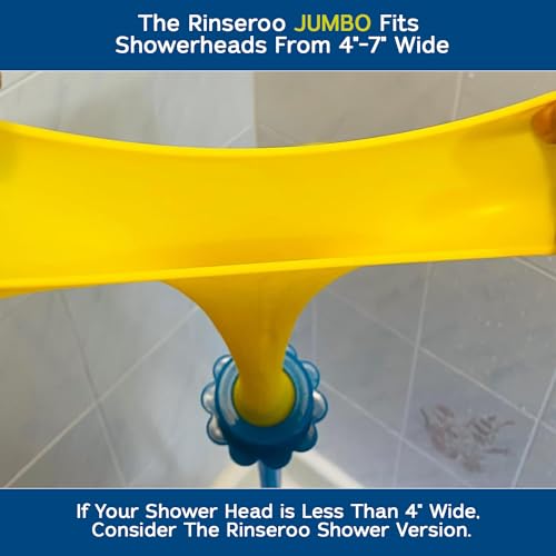 Rinseroo رينسرو جومبو لتنظيف الدش - ملحق خرطوم محمول سهل التركيب لتنظيف جدران الدش بسرعة وبدون فوضى - خرطوم بطول 6 أقدام، يناسب حتى رأس دش بقطر 7 إنش - Image 3