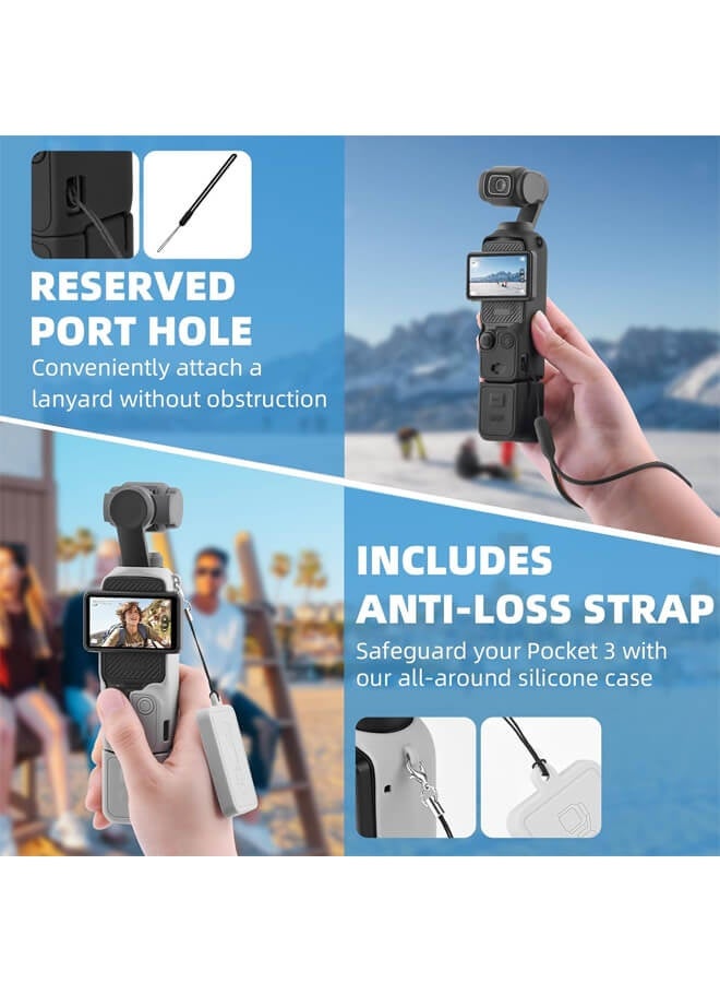 Bliszaar DJI OSMO Pocket 3 Accessory Kit, Silicone Protective Case Cover, Tempered Glass Screen Protector, Lens Protector - Image 3