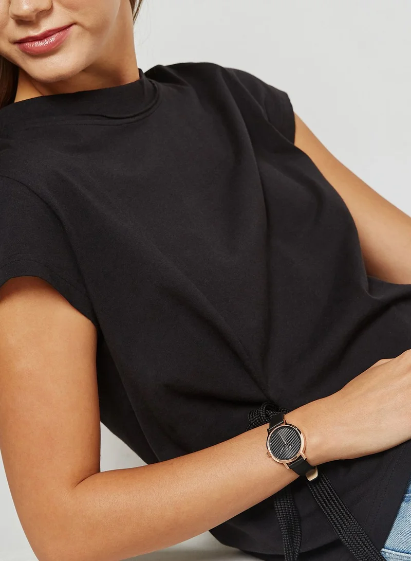DKNY PU Strap Analog Watch