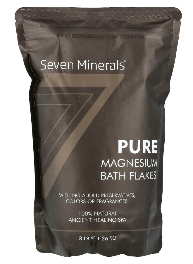 Seven Minerals Pure Magnesium Bath Flakes 3 lb (1.36 kg) 